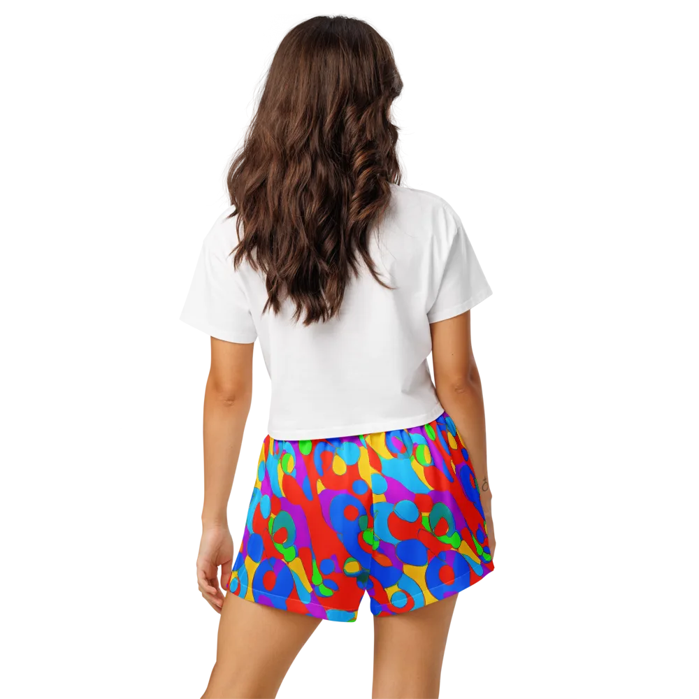 Acid Geometry on Women's Pajama Shorts — Back