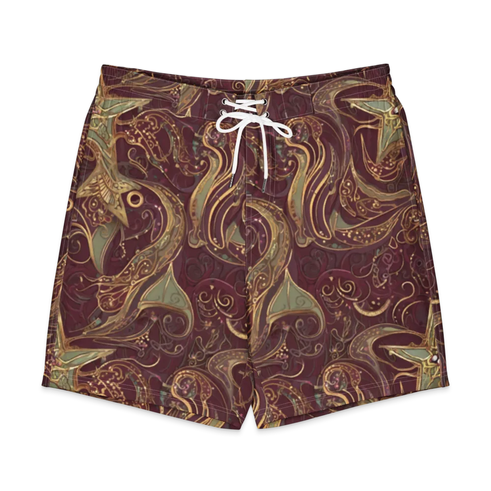 Burgundy Astral on Men's Board Shorts — Front