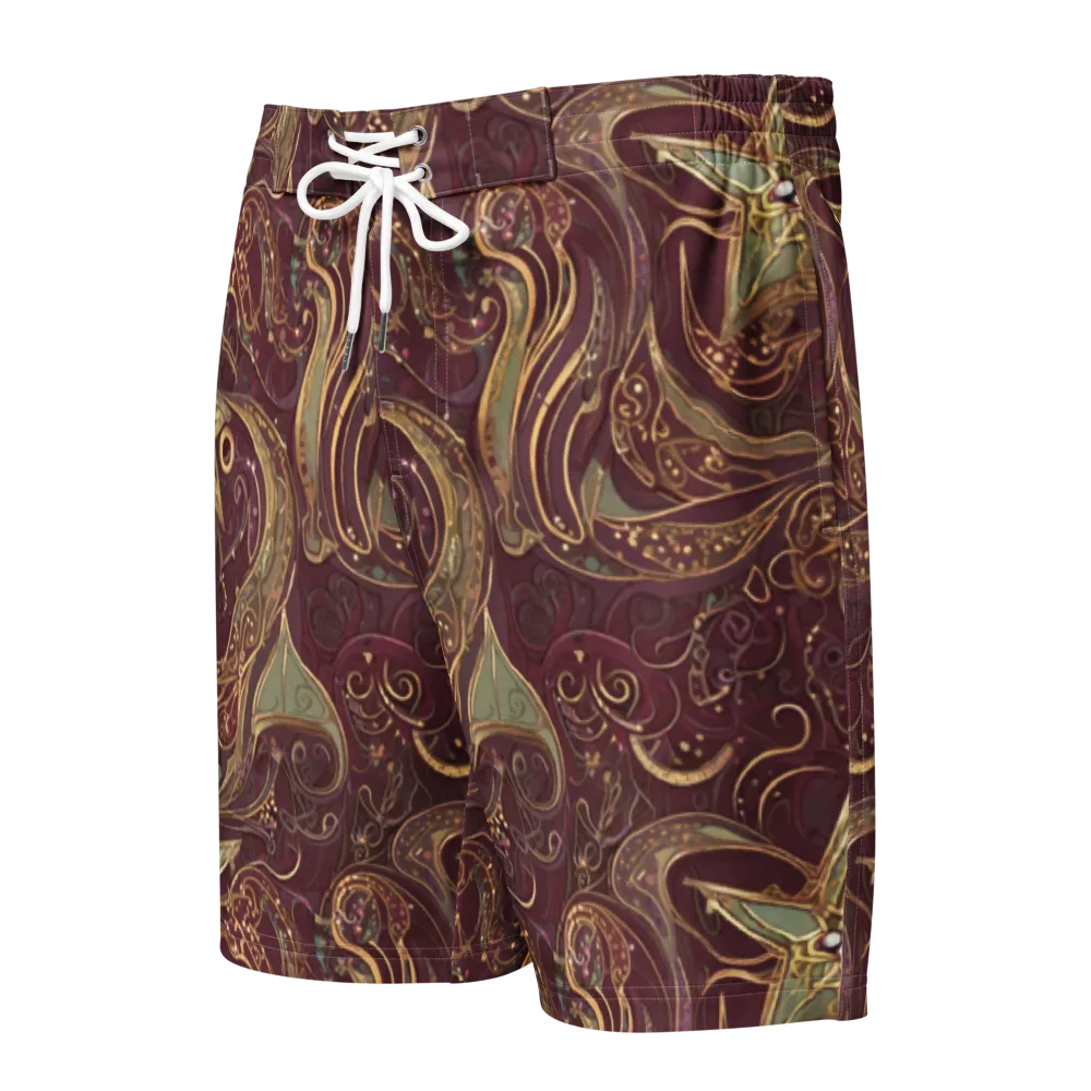 Burgundy Astral on Men's Board Shorts — Front