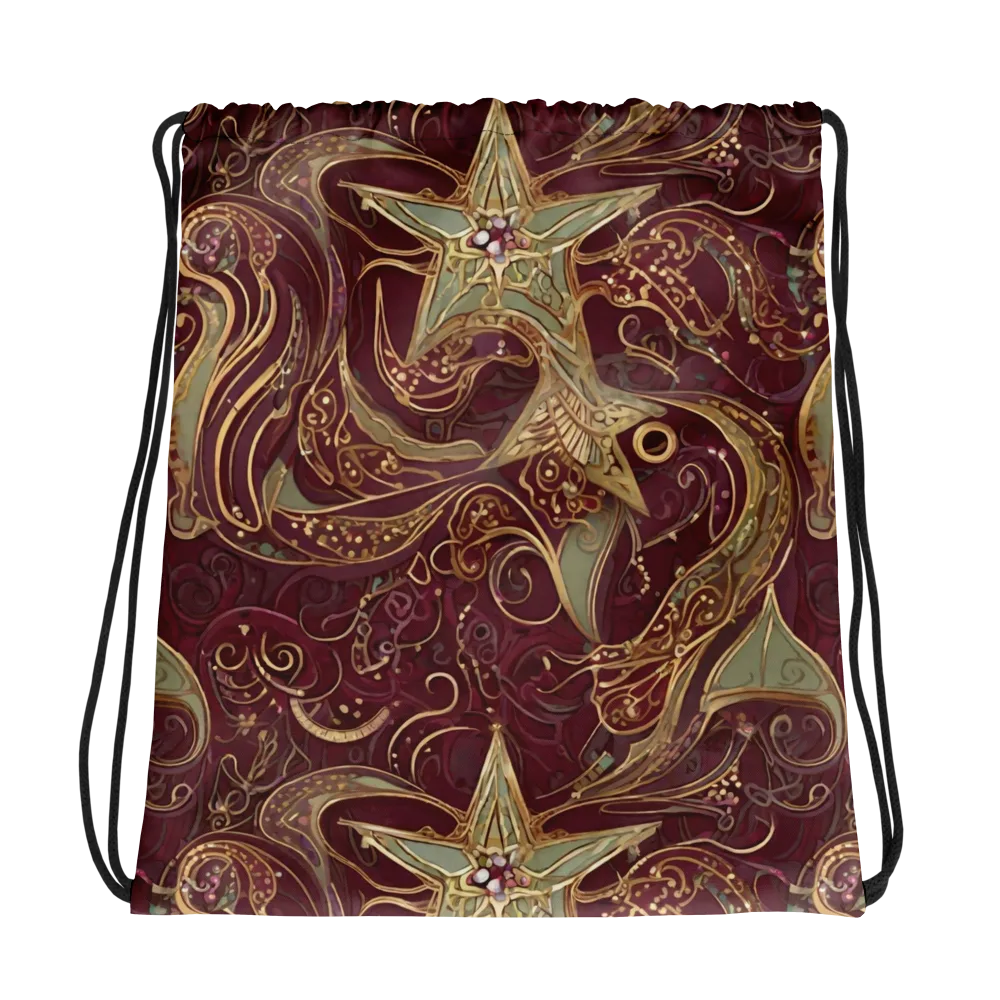 Burgundy Astral on Drawstring Bag — Photo