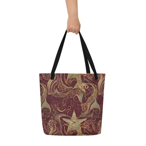 Burgundy Astral on a Large Tote Bag W/ Pocket