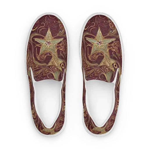 Burgundy Astral on a Women's Slip-On Canvas Shoes