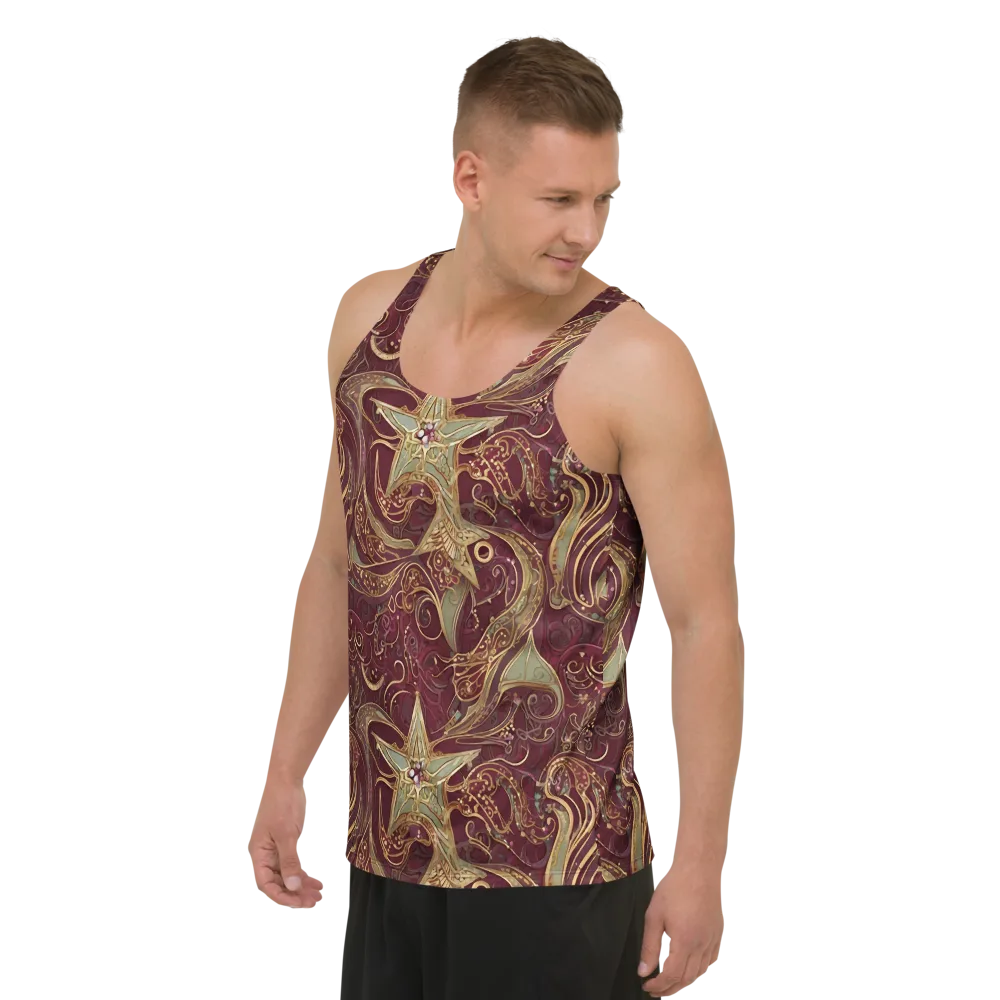 Burgundy Astral on Men's Tank Top — Left Front