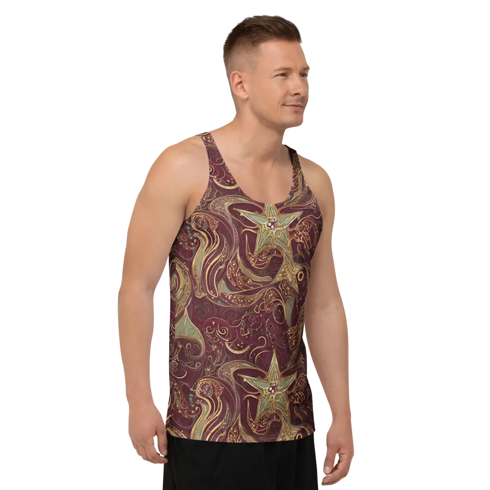 Burgundy Astral on Men's Tank Top — Right Front