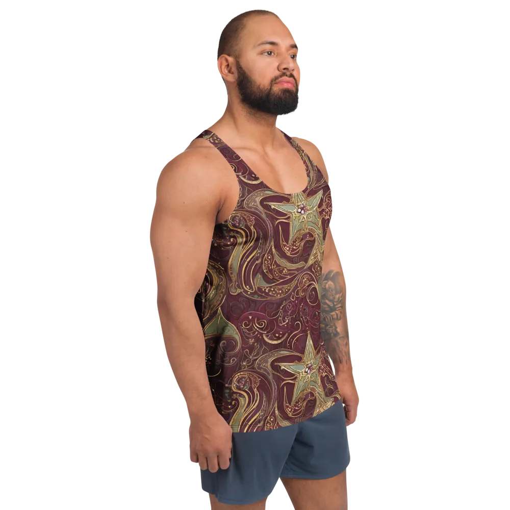 Burgundy Astral on Men's Tank Top — Right Front