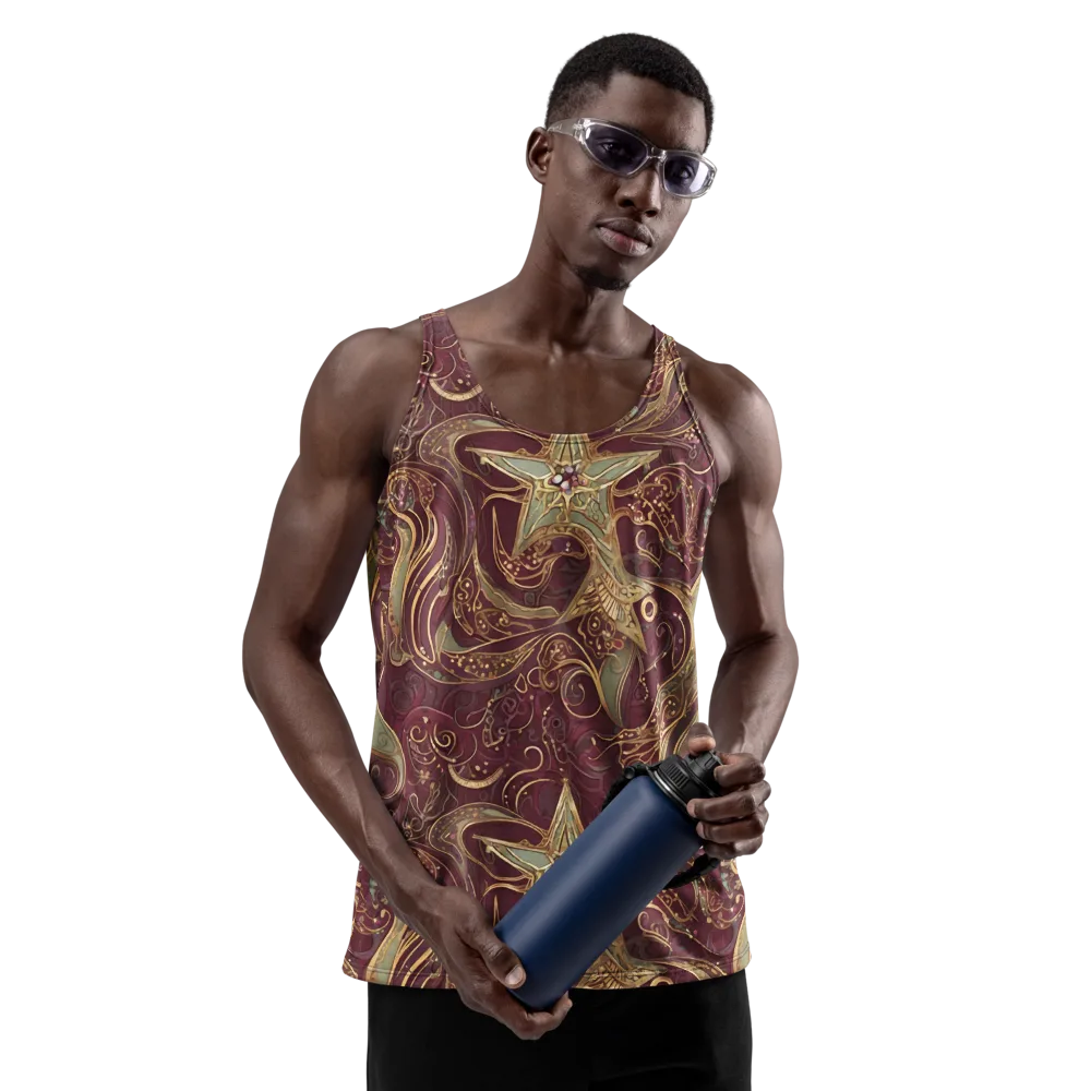Burgundy Astral on Men's Tank Top — Front