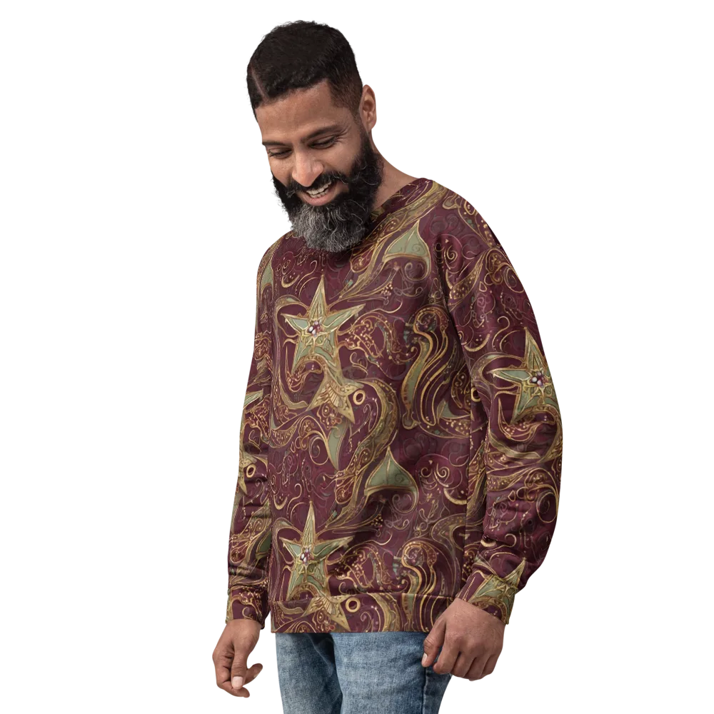 Burgundy Astral on Sweatshirt — Left Front
