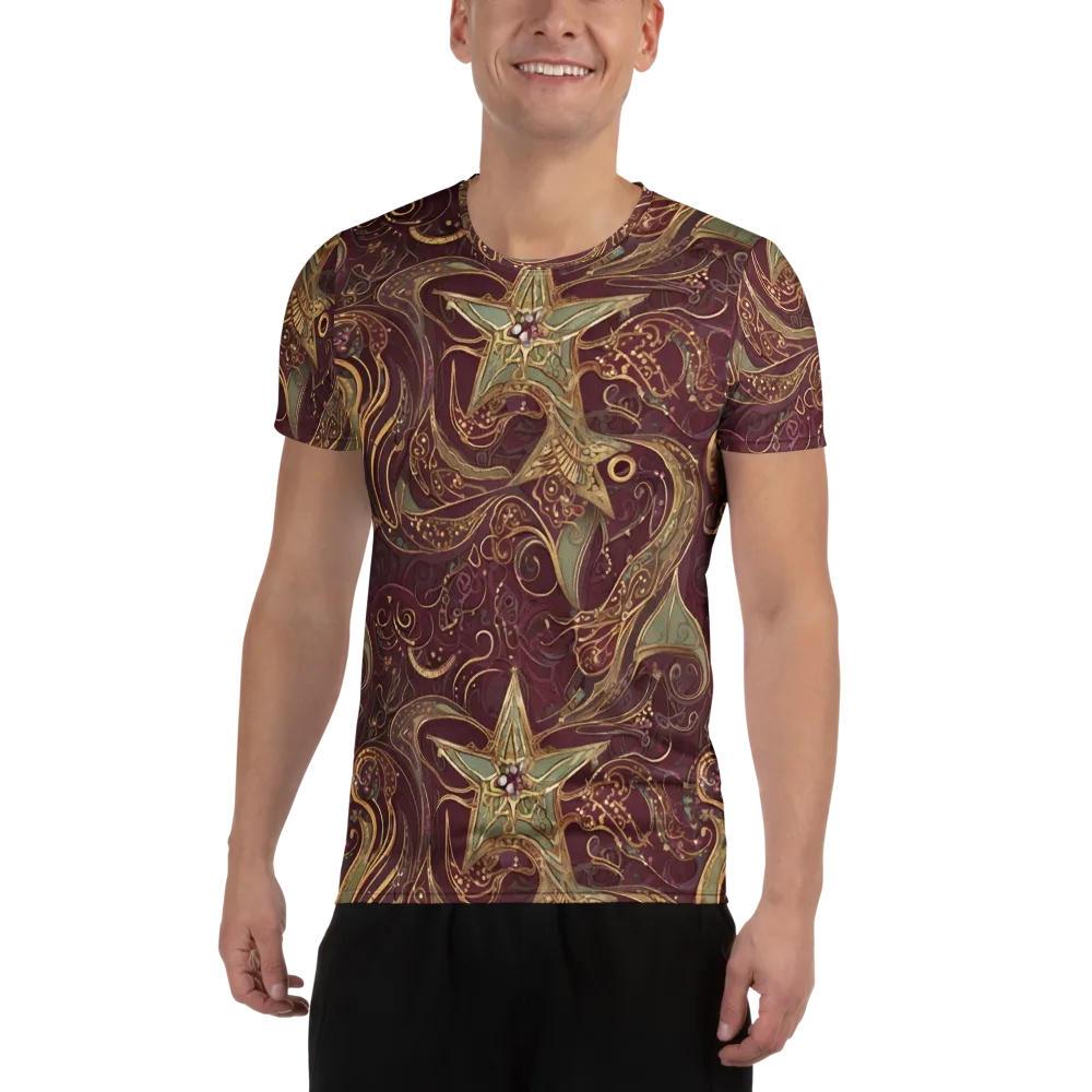 Burgundy Astral on Men's Athletic T-Shirt — Front