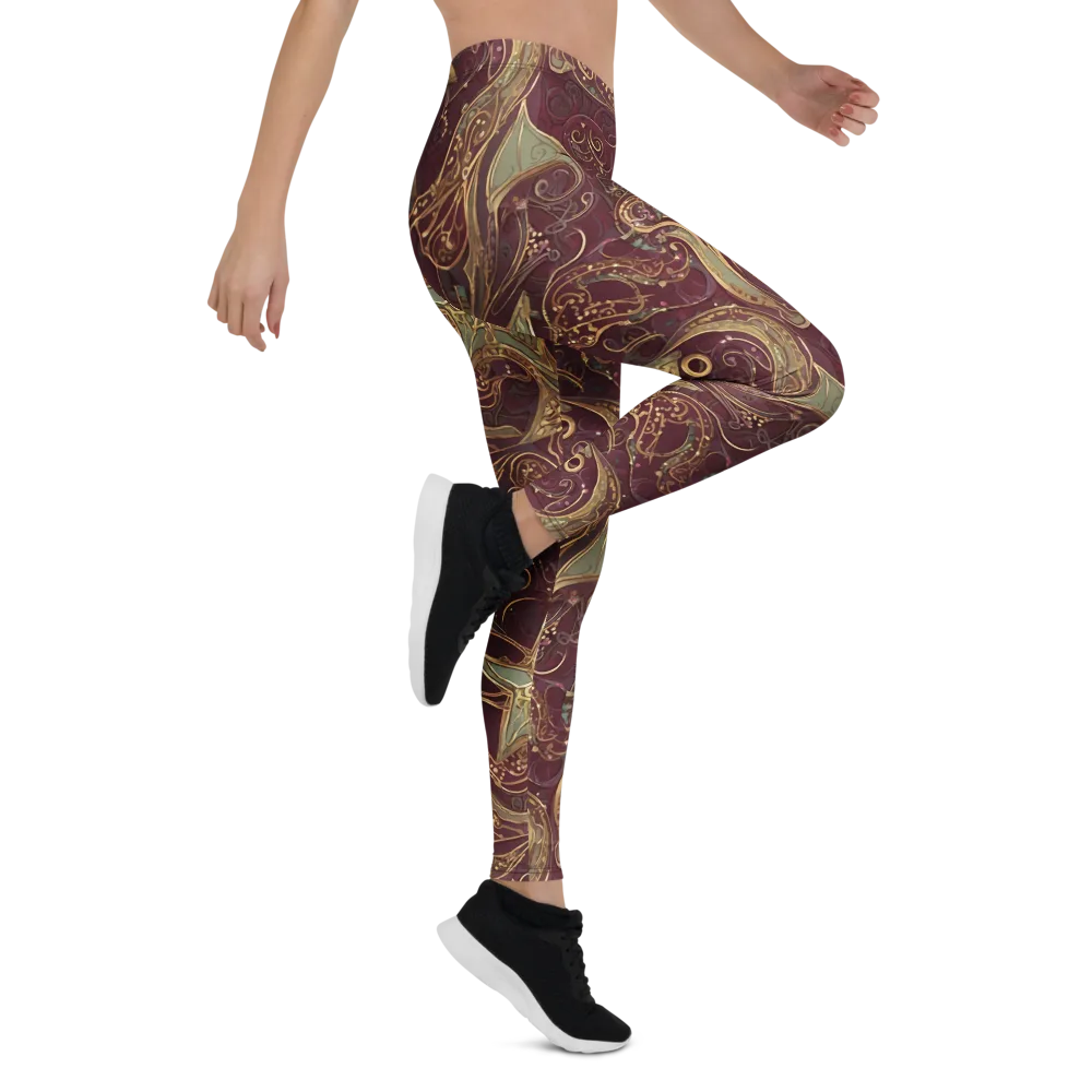 Burgundy Astral on Leggings — Right