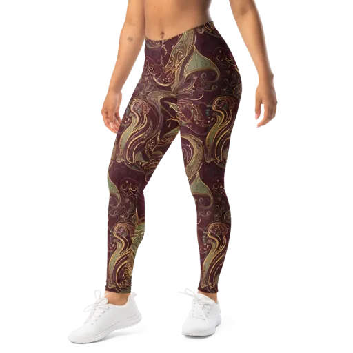 Burgundy Astral on a Leggings