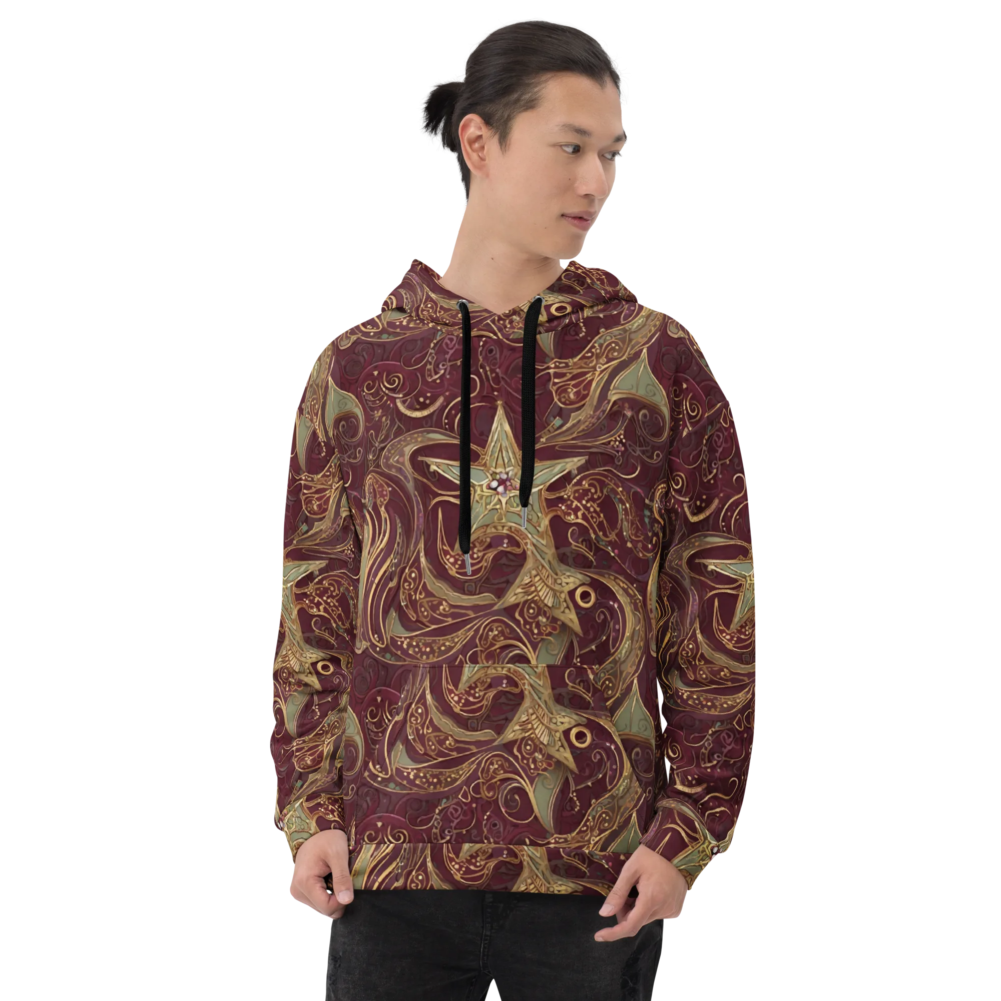 Burgundy Astral on Hoodie — Front