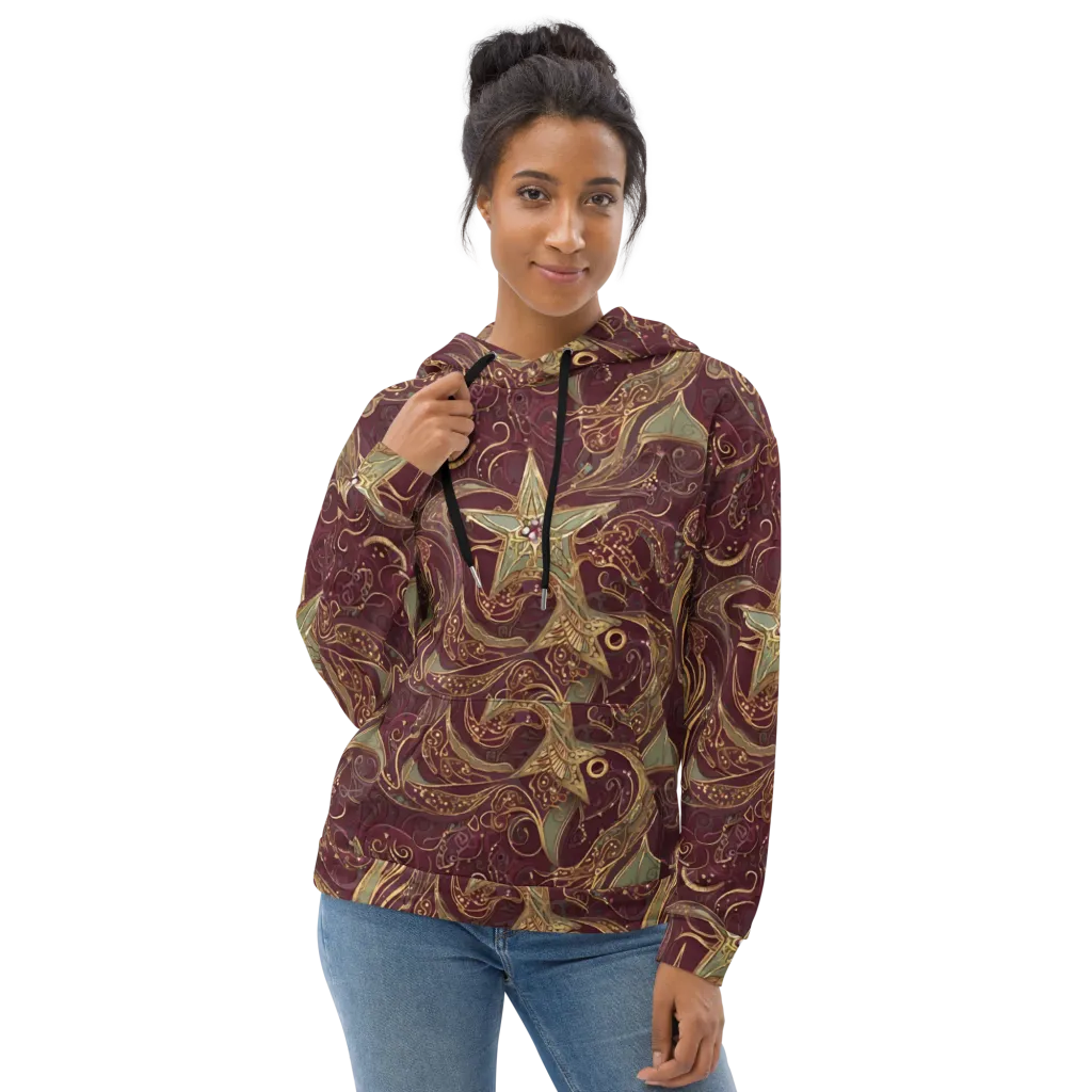 Burgundy Astral on Hoodie — Front
