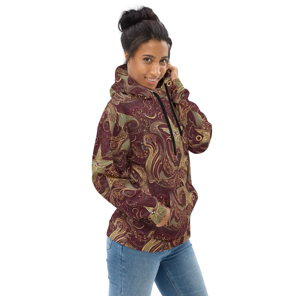 Burgundy Astral on Hoodie — Right