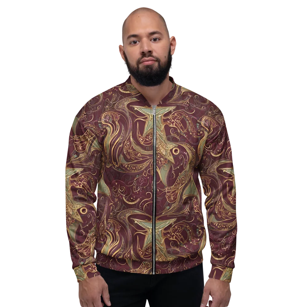 Burgundy Astral on Bomber Jacket — Front