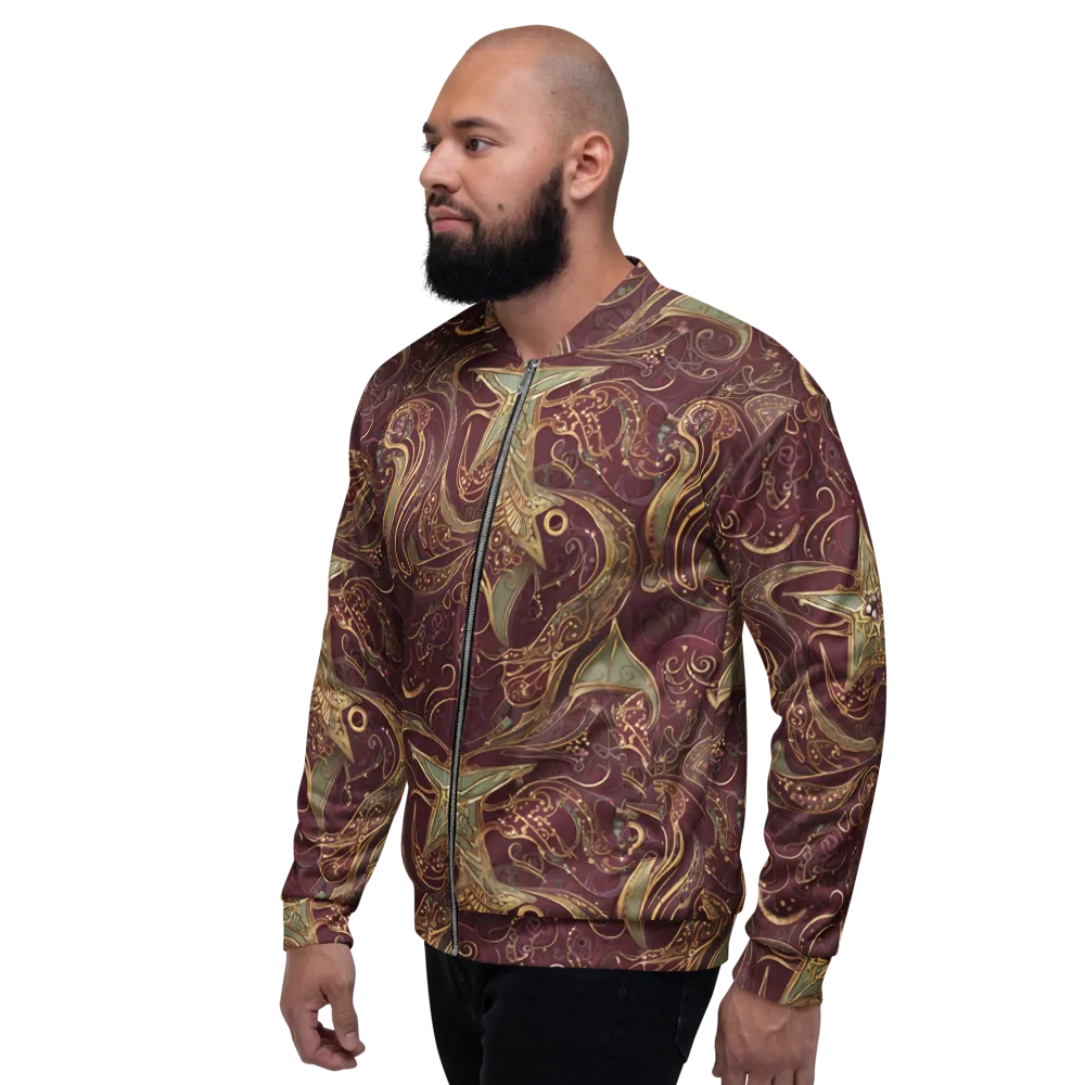 Burgundy Astral on Bomber Jacket — Left