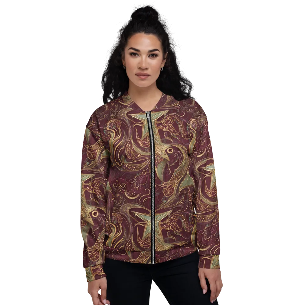 Burgundy Astral on Bomber Jacket — Front