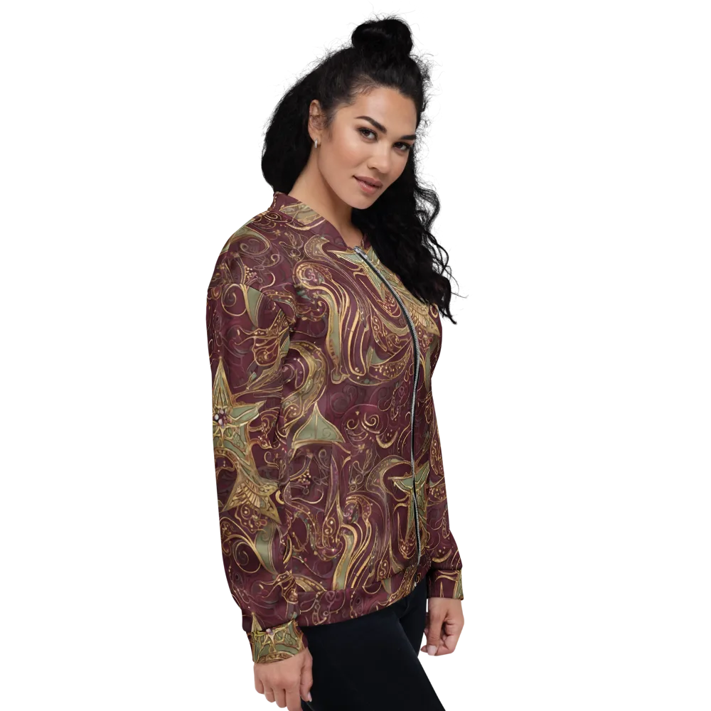 Burgundy Astral on Bomber Jacket — Right