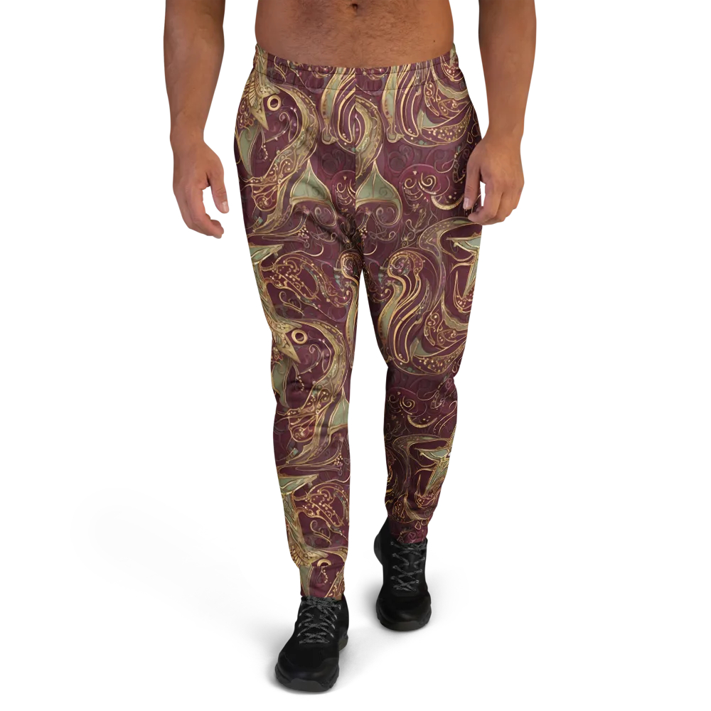 Burgundy Astral on Men's Joggers — Front