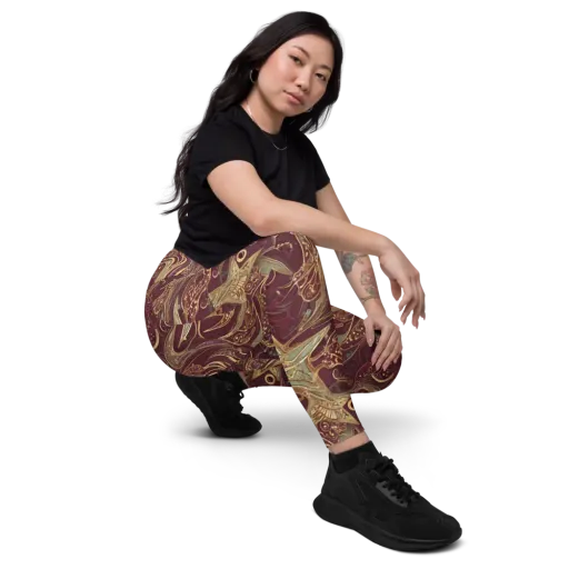 Burgundy Astral on a Leggings with Pockets
