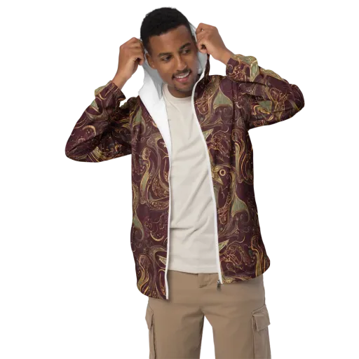 Burgundy Astral on a Men's Windbreaker