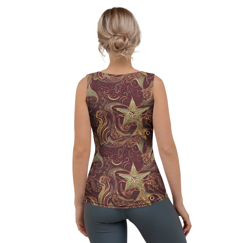 Burgundy Astral on Women's Tank Top — Back