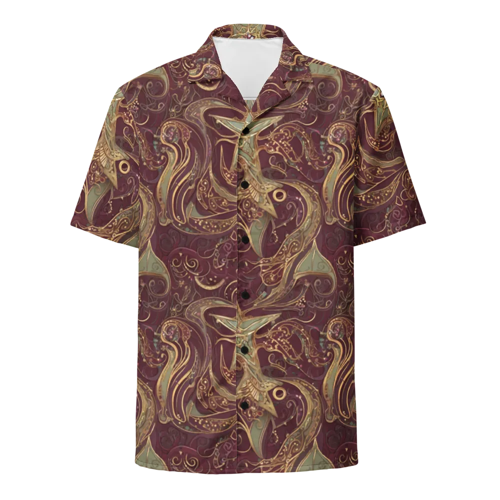 Burgundy Astral on Button Shirt — Front