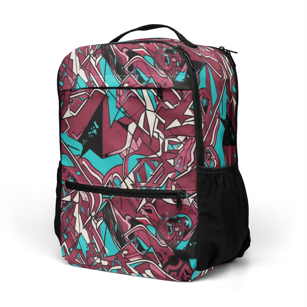 Magenta Fracture on Utility Backpack — Left Front