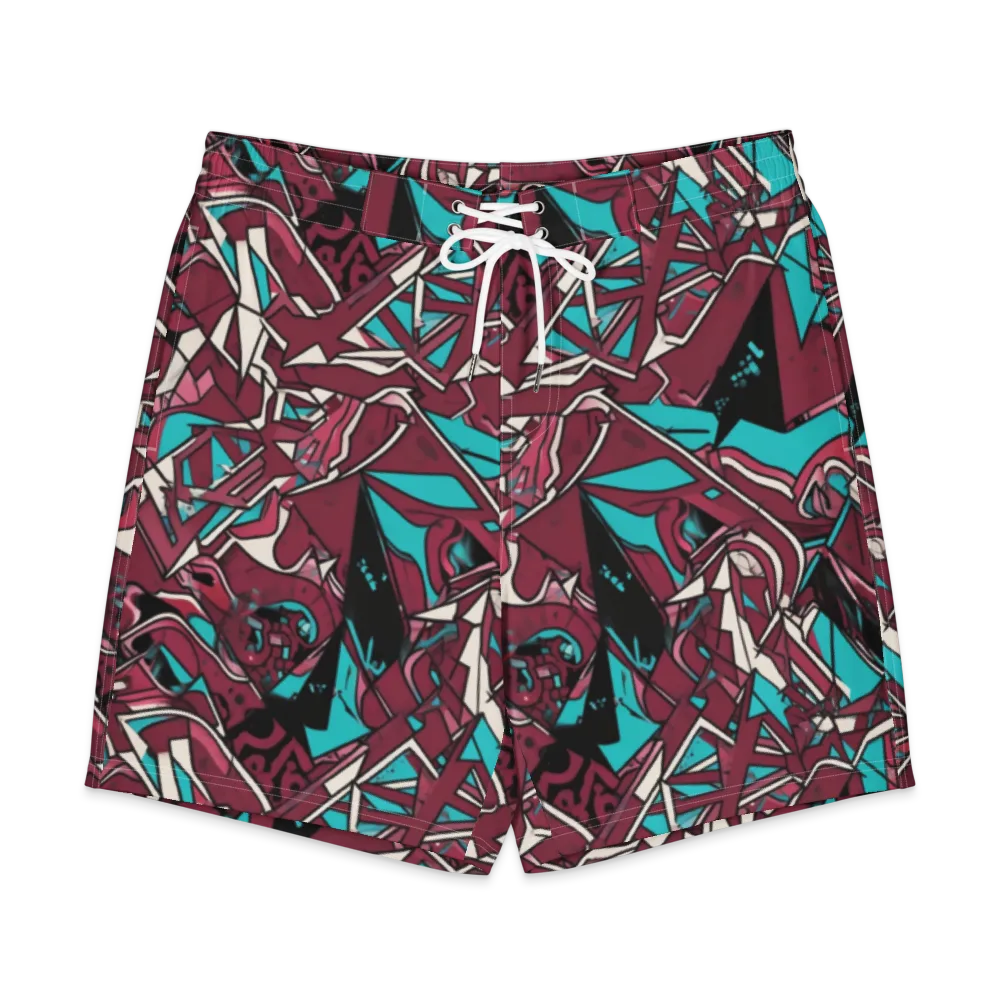 Magenta Fracture on Men's Board Shorts — Front