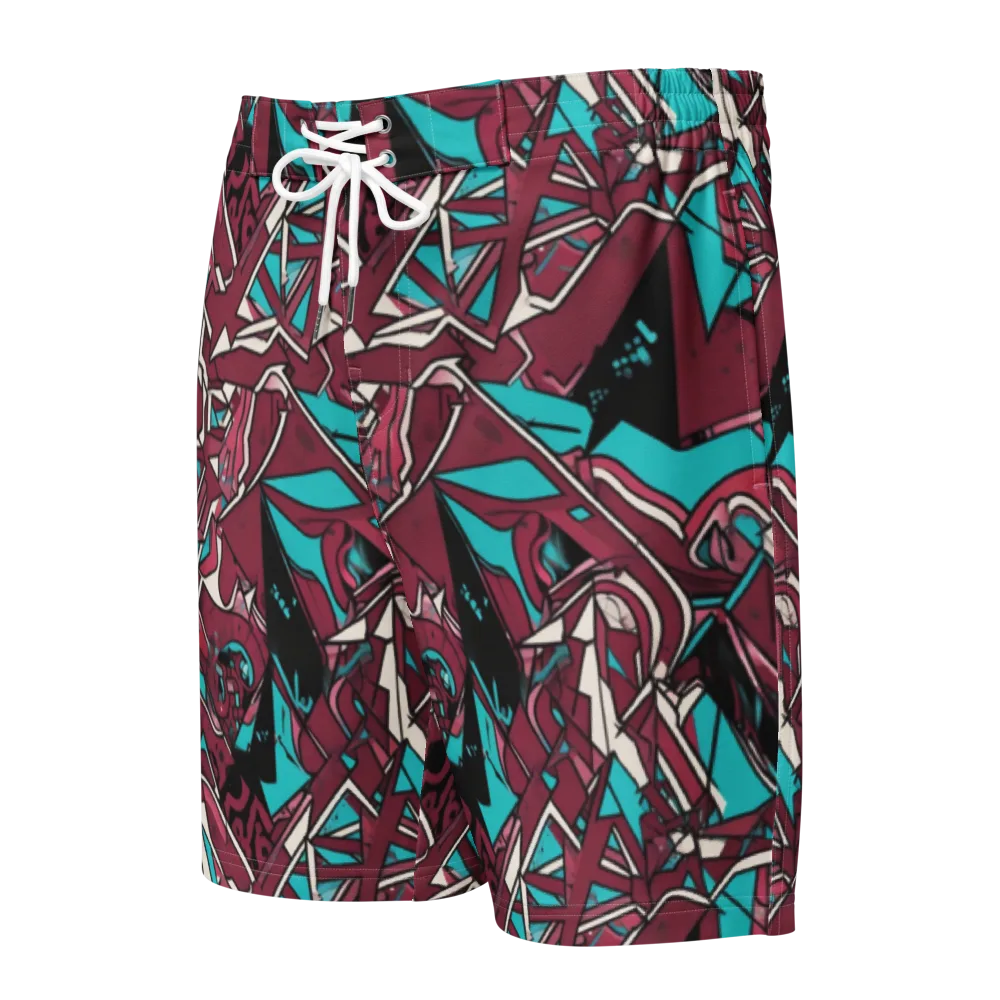 Magenta Fracture on Men's Board Shorts — Front