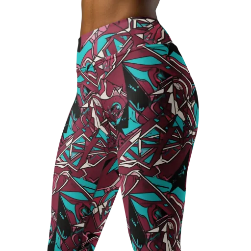 Magenta Fracture on a Yoga Leggings