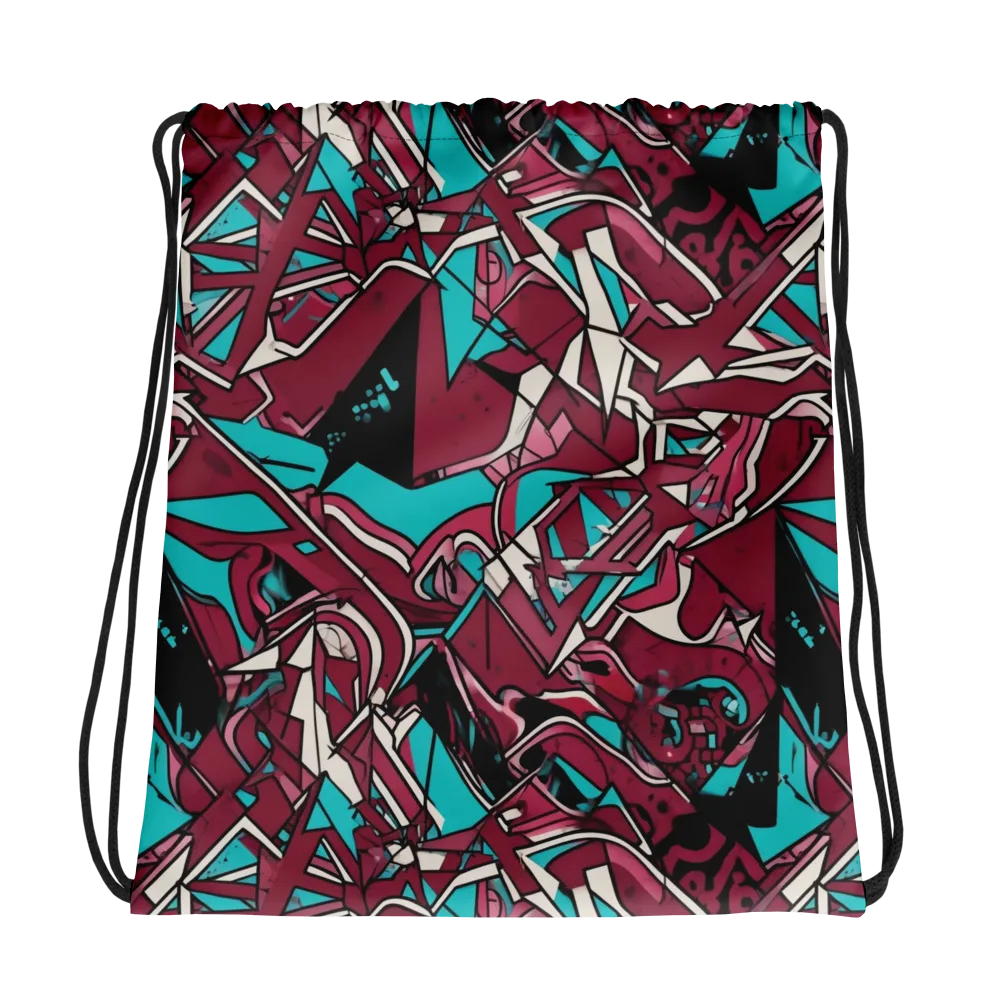 Magenta Fracture on Drawstring Bag — Photo