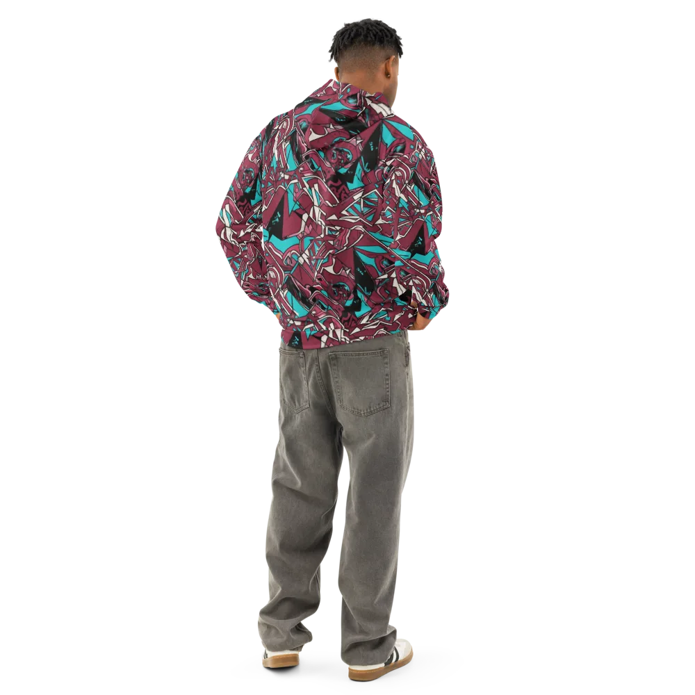 Magenta Fracture on Cotton Hoodie — Back