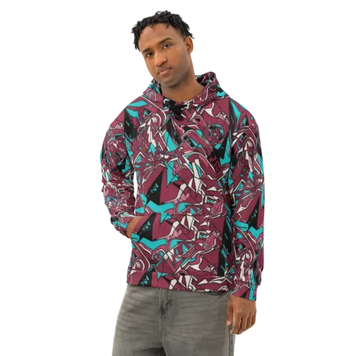 Magenta Fracture on a Cotton Hoodie