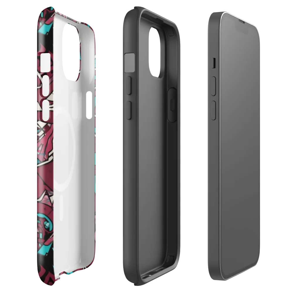 Magenta Fracture on MagSafe Tough Case for iPhone® — Front