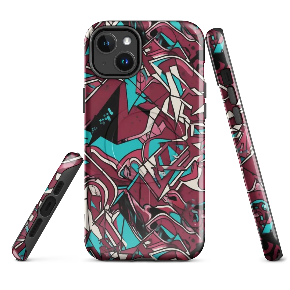 Magenta Fracture on MagSafe Tough Case for iPhone® — Front