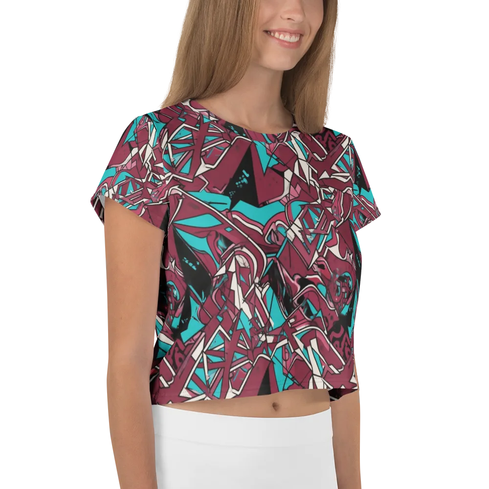 Magenta Fracture on Crop Tee — Right