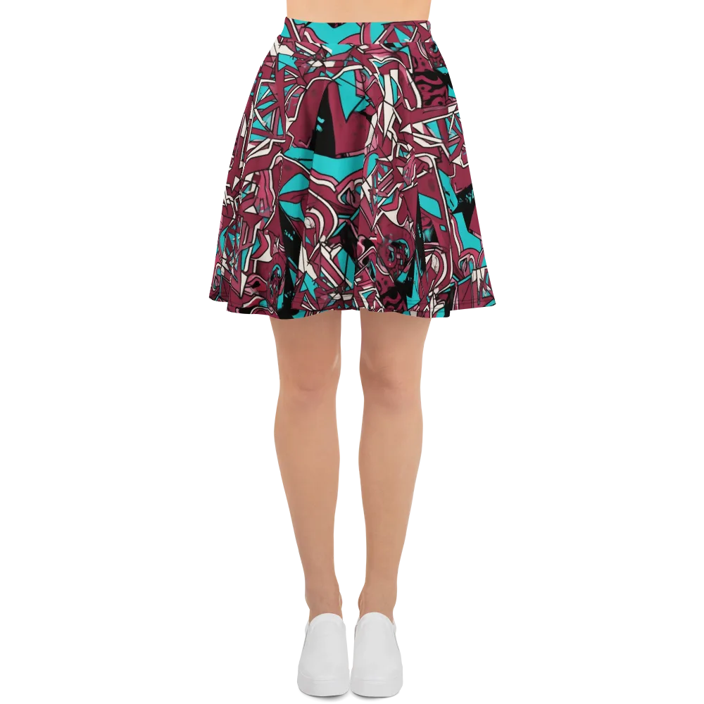 Magenta Fracture on Skater Skirt — Front