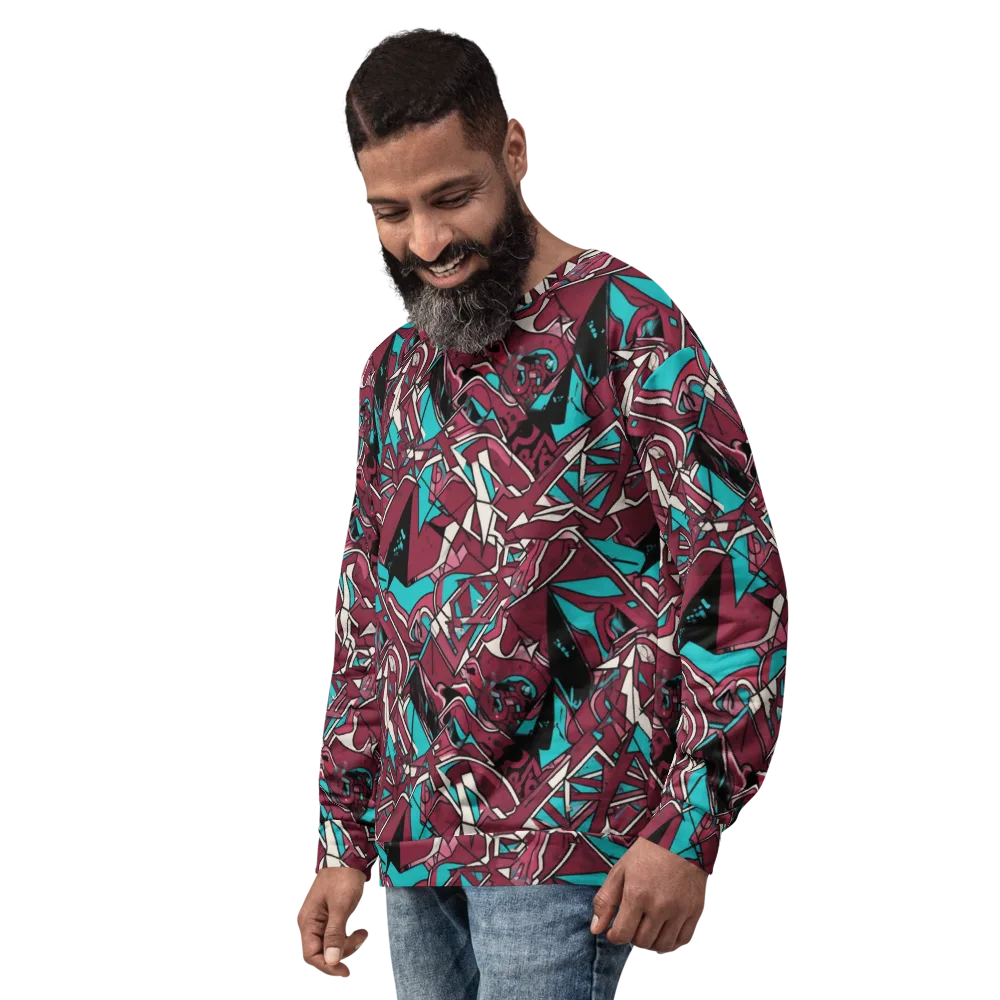Magenta Fracture on Sweatshirt — Left Front