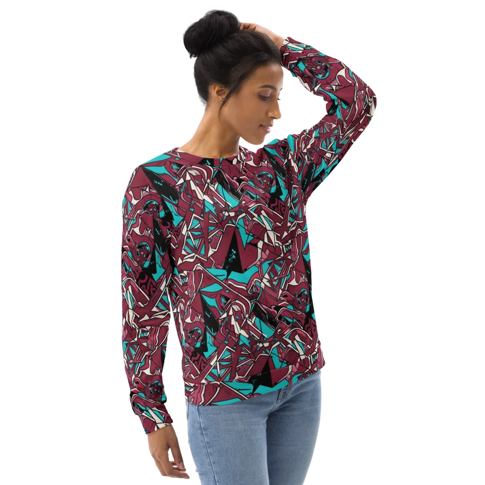 Magenta Fracture on Sweatshirt — Right Front