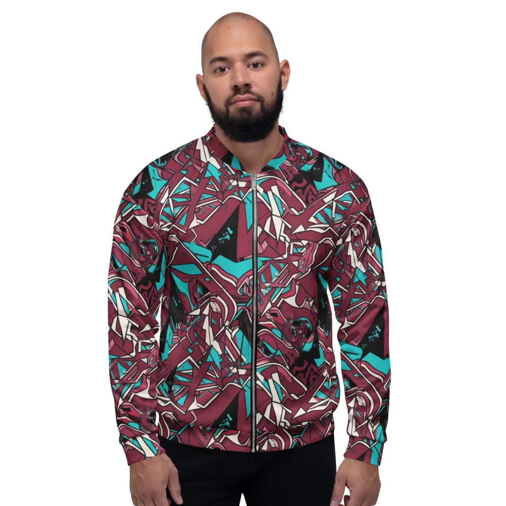 Magenta Fracture on Bomber Jacket — Front