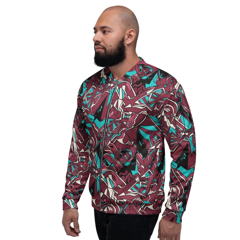 Magenta Fracture on Bomber Jacket — Left