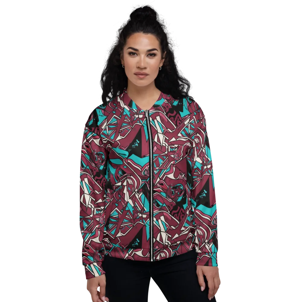 Magenta Fracture on Bomber Jacket — Front