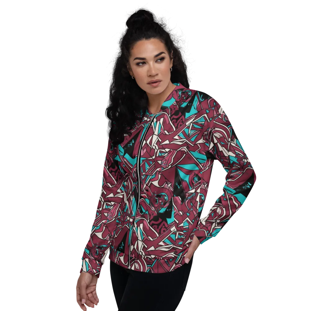 Magenta Fracture on Bomber Jacket — Left