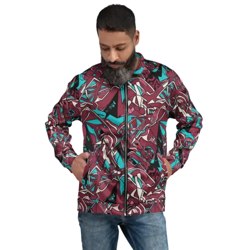 Magenta Fracture on a Bomber Jacket
