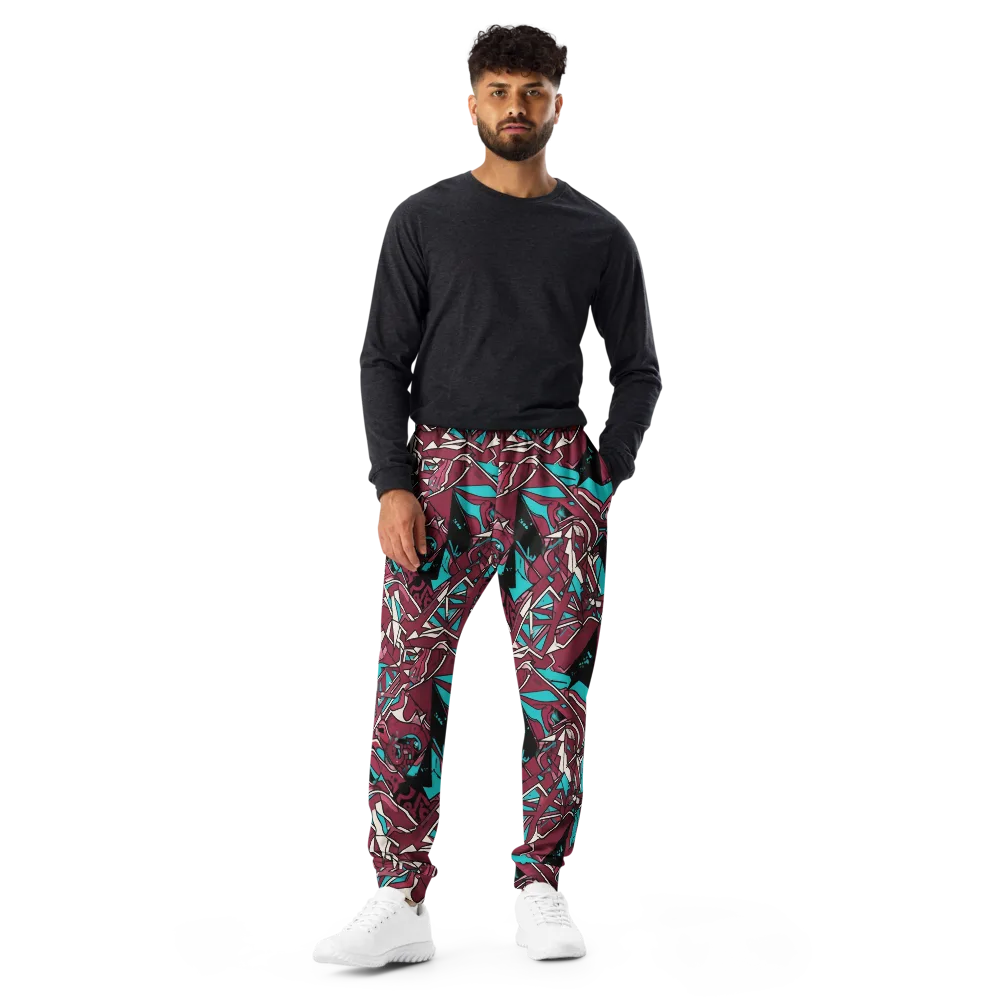 Magenta Fracture on Men's Joggers — Front