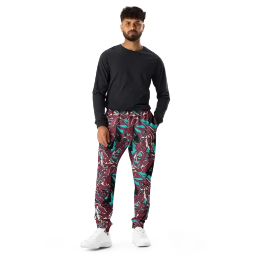 Magenta Fracture on a Men's Joggers