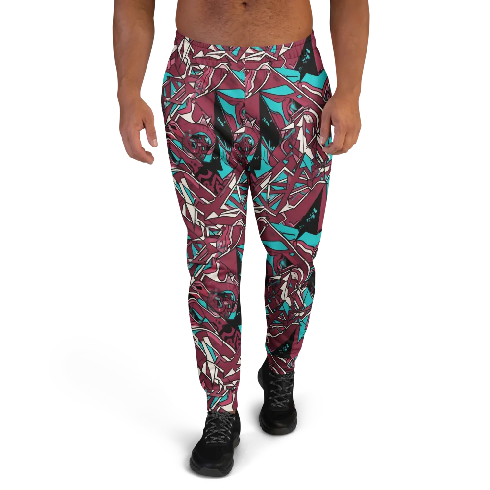 Magenta Fracture on Men's Joggers — Front