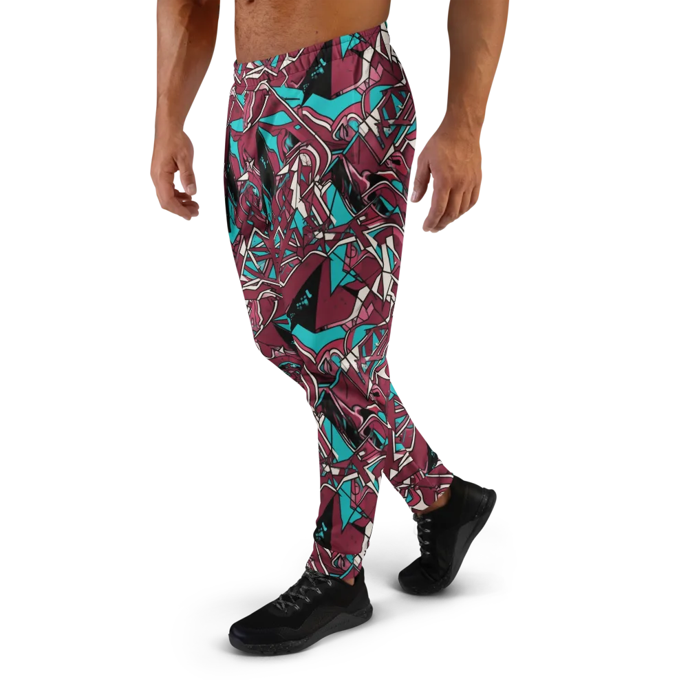 Magenta Fracture on Men's Joggers — Left