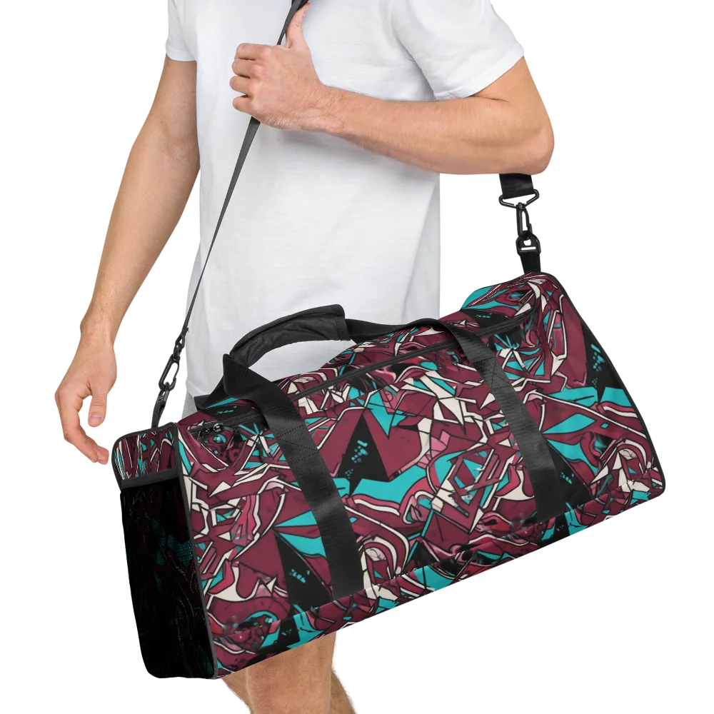 Magenta Fracture on Duffle Bag — Right Front