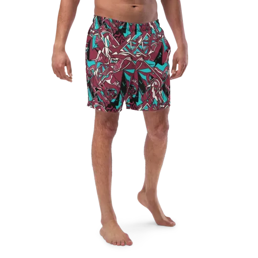 Magenta Fracture on a Swim Trunks